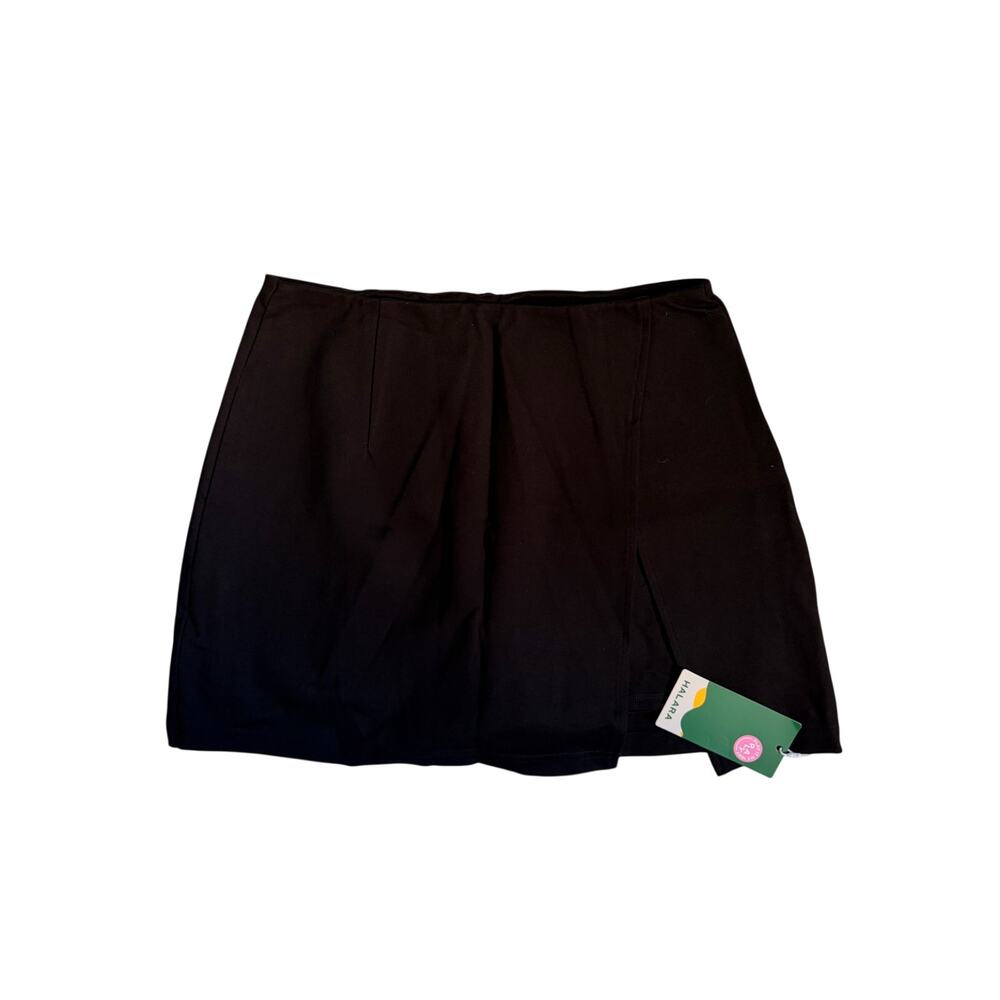 NWT Halara Mini Skirt with Side Slit & Built-In Shorts (Black) - Medium